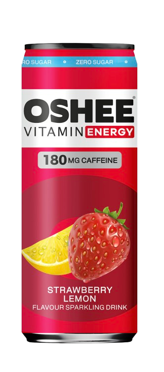 OSHEE Energy drink Strawberry & Lemon Zero 330ml x 24 (TLK 0,15€)
