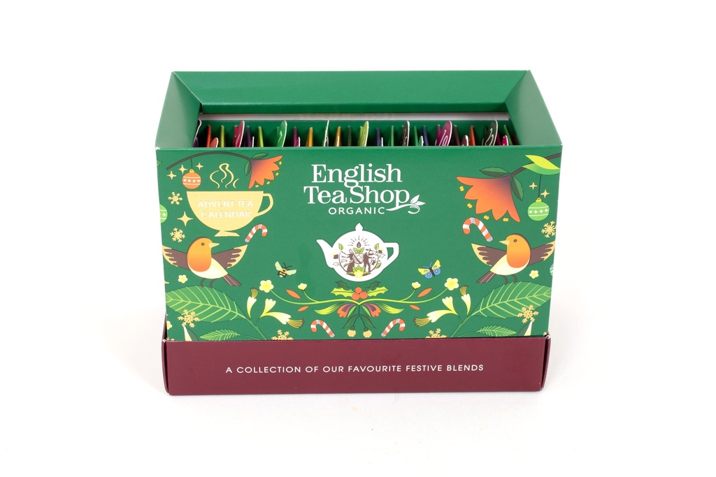 English Tea Shop Luomu Teejoulukalenteri aarrearkku, vihreä 25 pss (6 x 44,5 g) LK-BIO-149