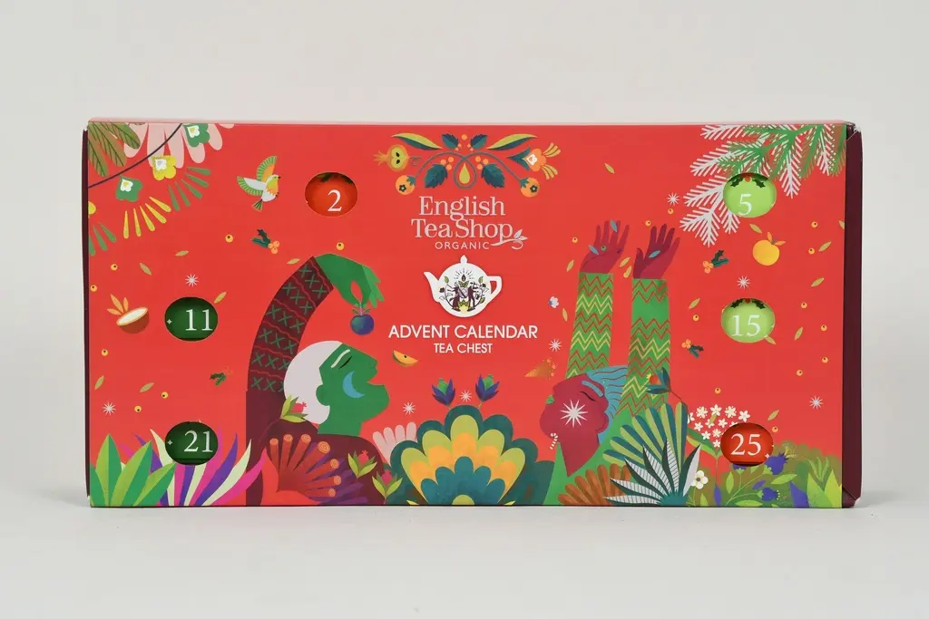 English Tea Shop Luomu Teejoulukalenteri punainen lipas 25pss (6 x 50g) LK-BIO-149