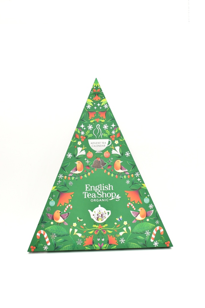 English Tea Shop Luomu Teejoulukalenteri pyramidi, vihreä 25 pss (6 x 50 g) LK-BIO-149