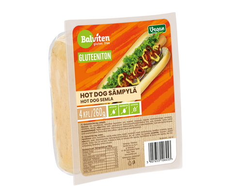 [10645] Balviten Gluteeniton Hot dog sämpylä 4 x 65g x 10