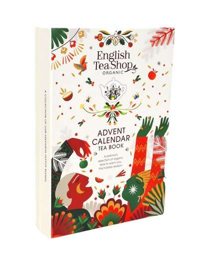 [06683] English Tea Shop Luomu Iso Teejoulukalenterikirja, valkoinen, 25pss (6 x 50g)  LK-BIO-149