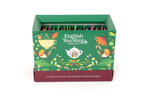 [06612] English Tea Shop Luomu Teejoulukalenteri aarrearkku, vihreä 25 pss (6 x 44,5 g) LK-BIO-149