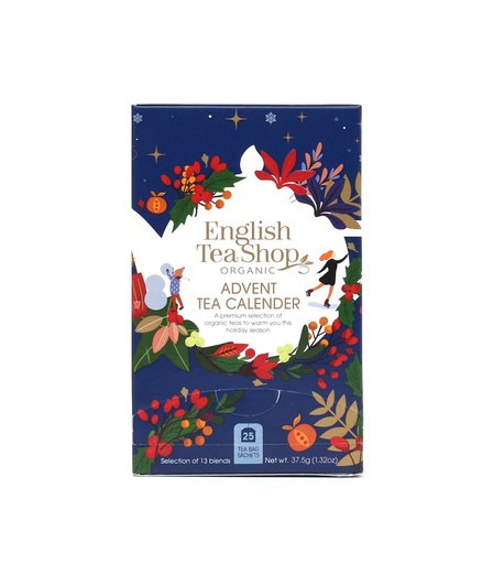 [05838] English Tea Shop Pieni Luomu Teejoulukalenteri, sininen 25pss (6 x 37,5g) LK-BIO-149